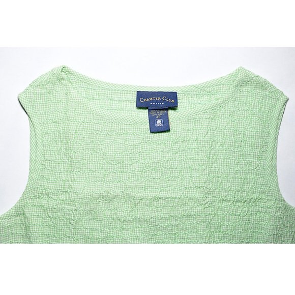 *Host Pick* Like New/NWOT Charter Club Smocked Gingham Top - Picture 2 of 5